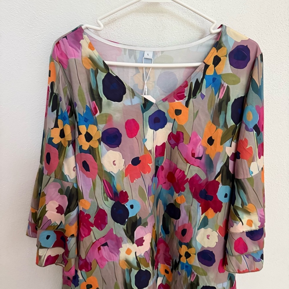 NWT Floral Multicolor Dress - Picture 4 of 9
